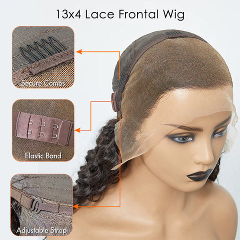 200% Density 13x4 Full Frontal Lace Wig Deep Wave 200% Density 13x4 Full Frontal Lace Wig Deep Wave