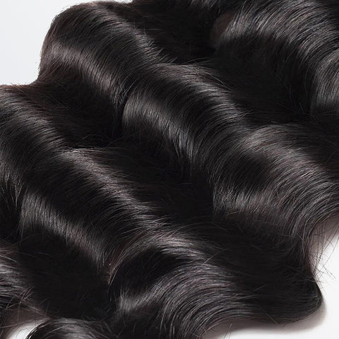 12-26 Inch Loose Deep Virgin Brazilian Hair #1B Natural Black