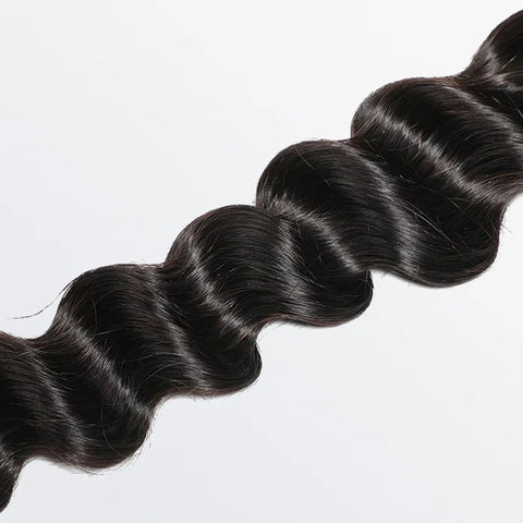 12-26 Inch Loose Deep Virgin Brazilian Hair #1B Natural Black