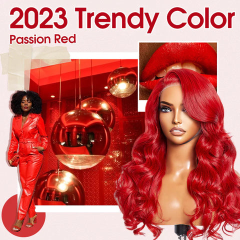 24 Inches 13"x4" Body Wavy Wear & Go Glueless #Red Lace Frontal Wig-100% Human Hair