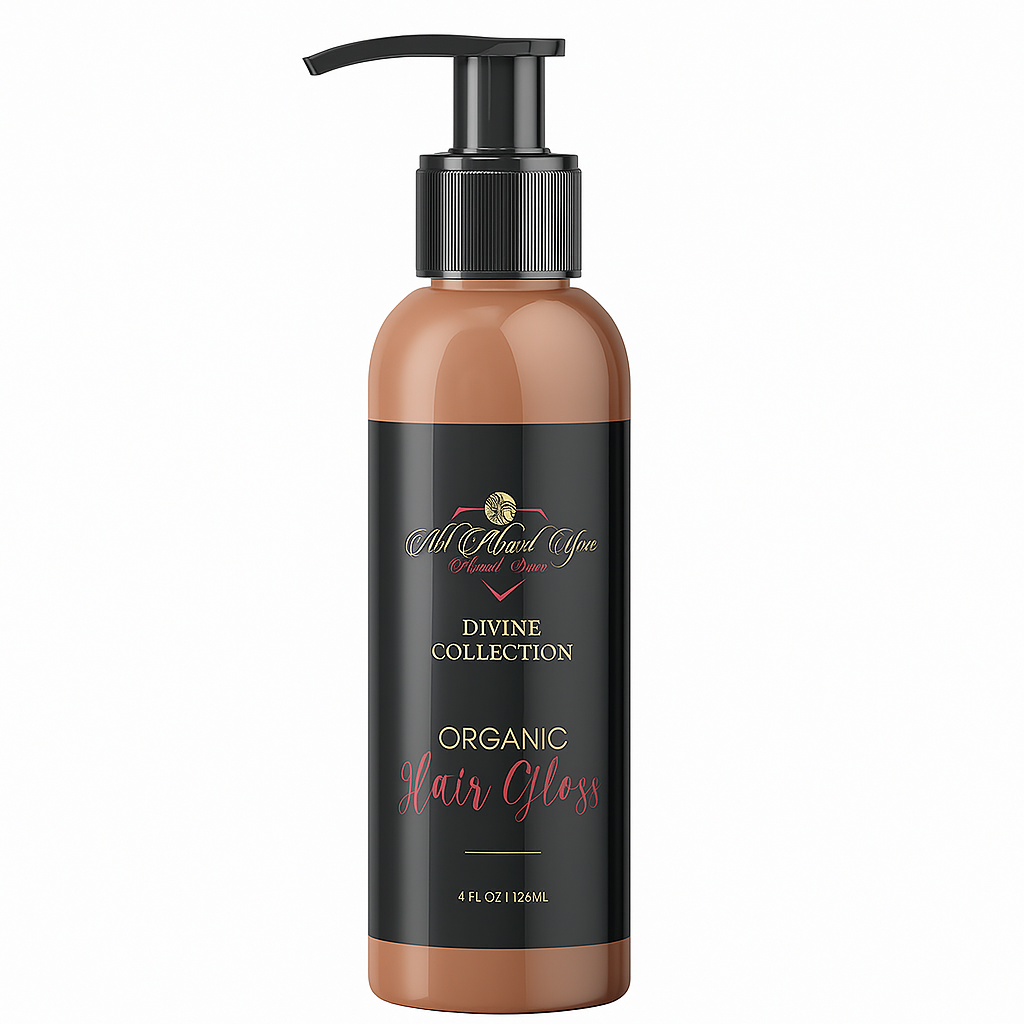 Organic Hair Gloss 4 oz – Shine, Bounce & Frizz Control with Lemon, Coconut & Argan Oils