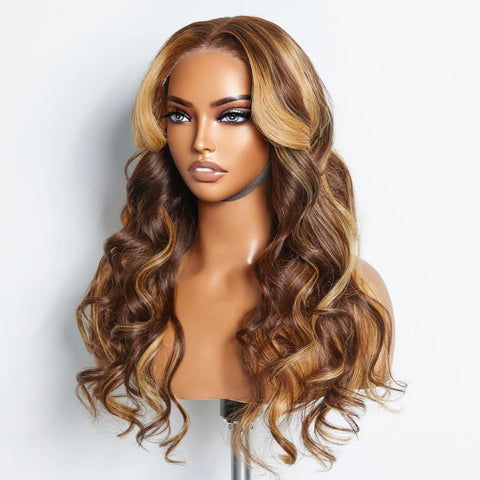 24 Inches 5"x5" Body Wavy Wear & Go Glueless #4/27 Lace Closure Wig-100% Human Hair