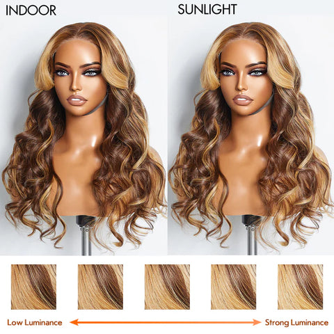 24 Inches 5"x5" Body Wavy Wear & Go Glueless #4/27 Lace Closure Wig-100% Human Hair