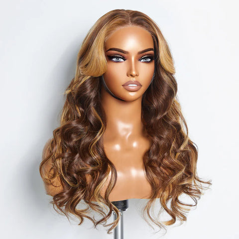 24 Inches 5"x5" Body Wavy Wear & Go Glueless #4/27 Lace Closure Wig-100% Human Hair