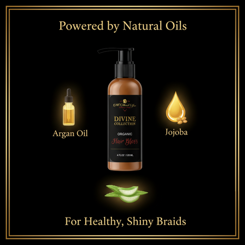 Organic Hair Gloss 4 oz – Shine, Bounce & Frizz Control with Lemon, Coconut & Argan Oils