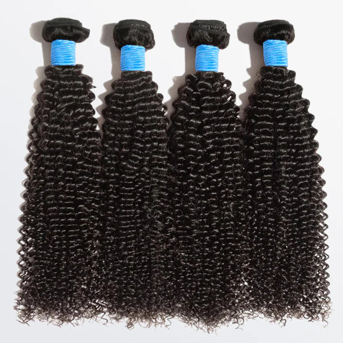 10-30 Inch Kinky Curly Virgin Brazilian Hair #1B Natural Black