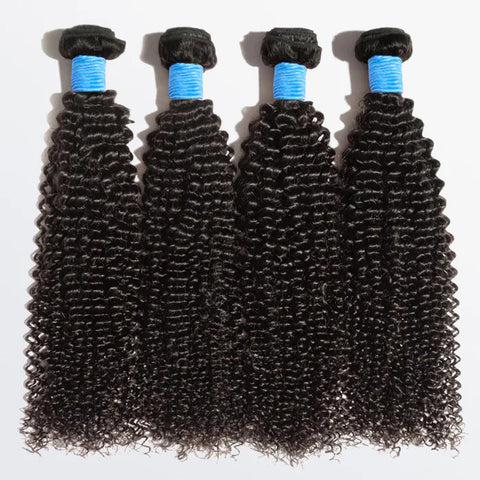 10-30 Inch Kinky Curly Virgin Brazilian Hair #1B Natural Black