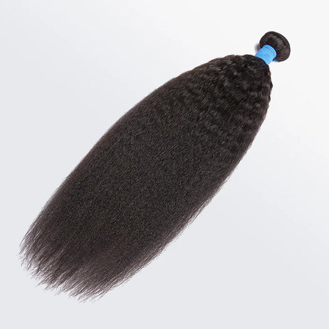 10-30 Inch Kinky Straight Virgin Brazilian Hair #1B Natural Black