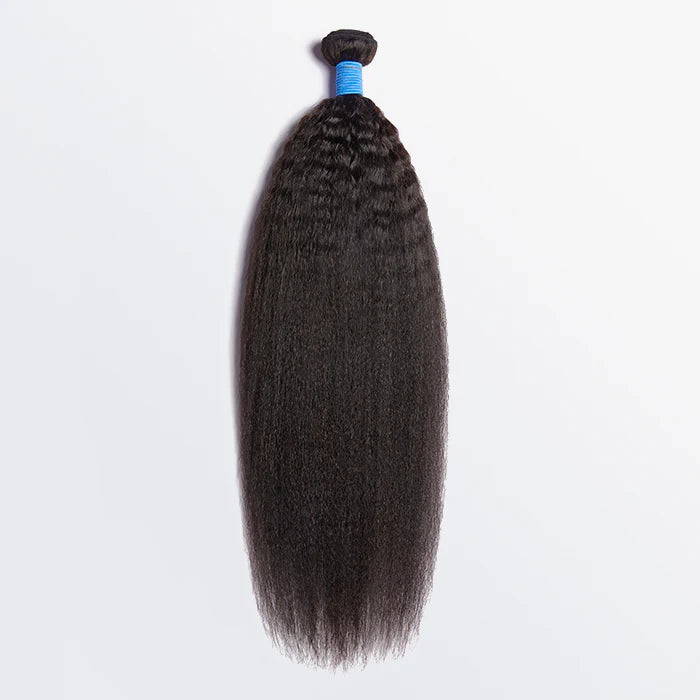 10-30 Inch Kinky Straight Virgin Brazilian Hair #1B Natural Black