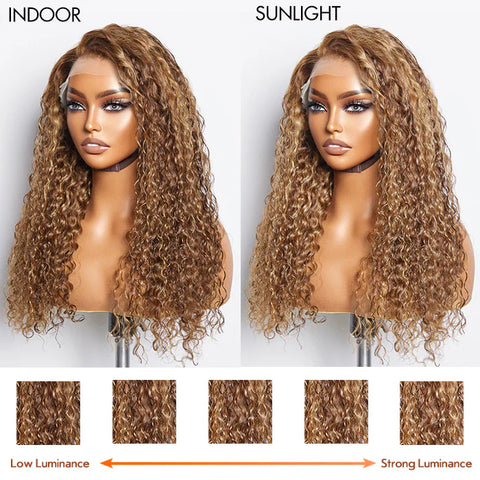 22-24 Inch Pre-Plucked 13"x4" Lace Front Water Wavy Wig Free Part 150% Density-100% Human Hair