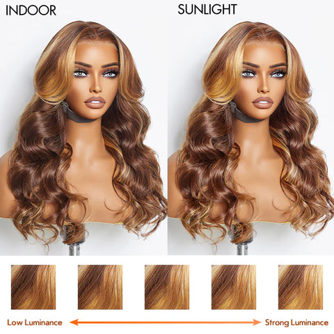 24 Inches 13"x4" Body Wavy Wear & Go Glueless #4/27 Lace Frontal Wig-100% Human Hair