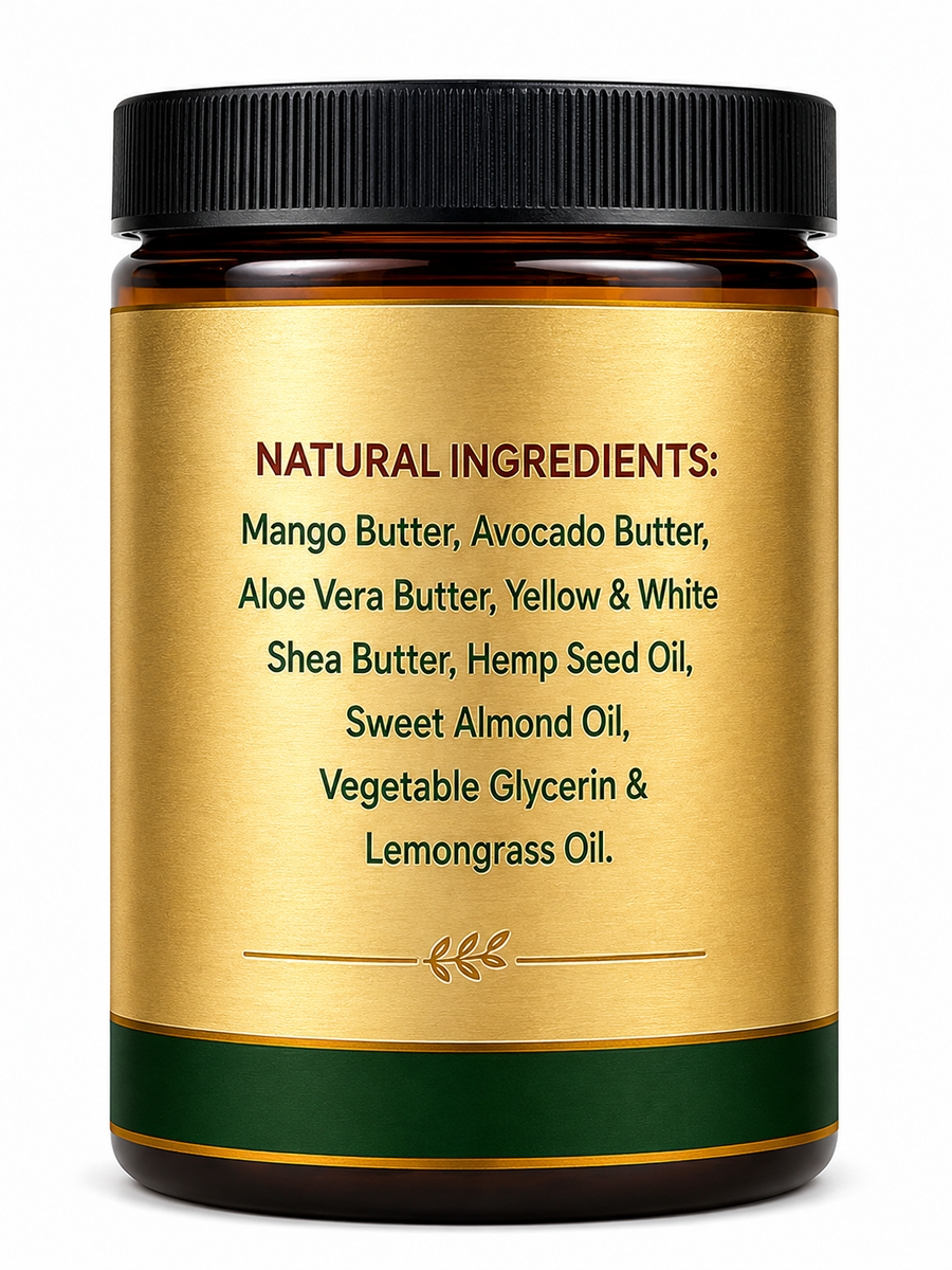 Lemongrass Hair &amp; Skin Butter | Made with Natural Herbal Ingredients | 8 oz