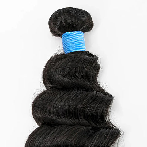 14-26 Inch Ocean Wavy Virgin Brazilian Hair #1B Natural Black