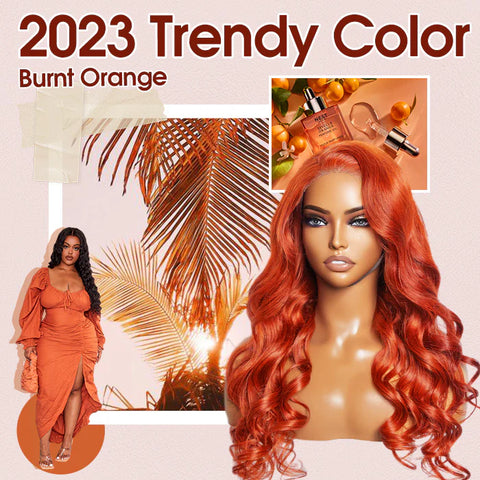 24 Inches 13"x4" Body Wavy Wear & Go Glueless #Orange Lace Frontal Wig-100% Human Hair