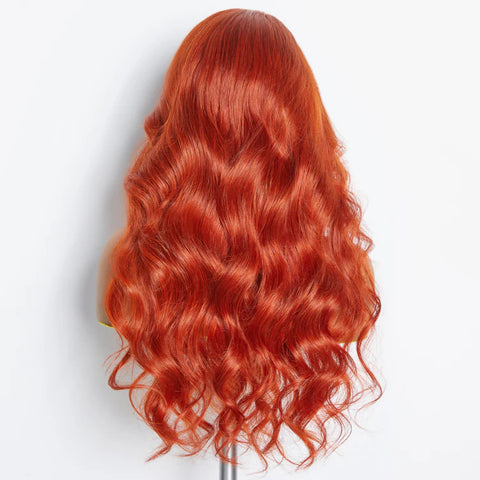 24 Inches 13"x4" Body Wavy Wear & Go Glueless #Orange Lace Frontal Wig-100% Human Hair