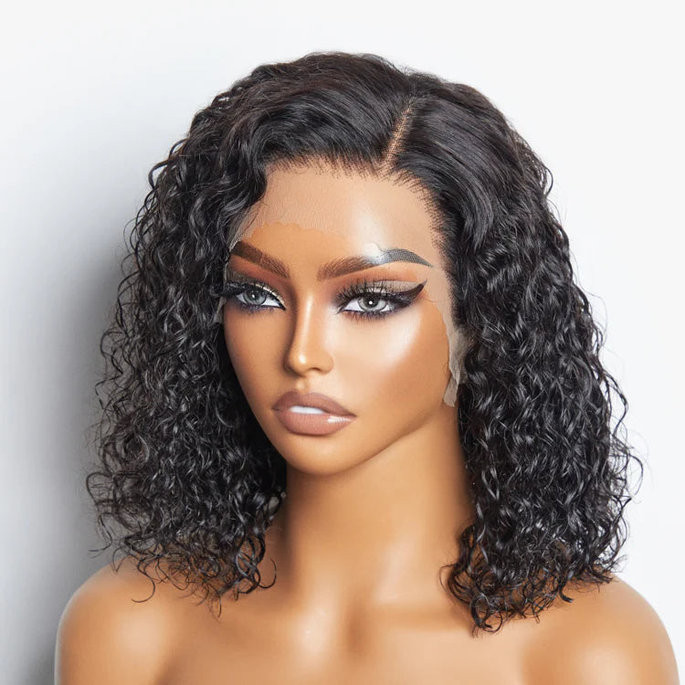 Pre-Plucked 13x4 Lace Front Water Wave Bob Wig 150% Density