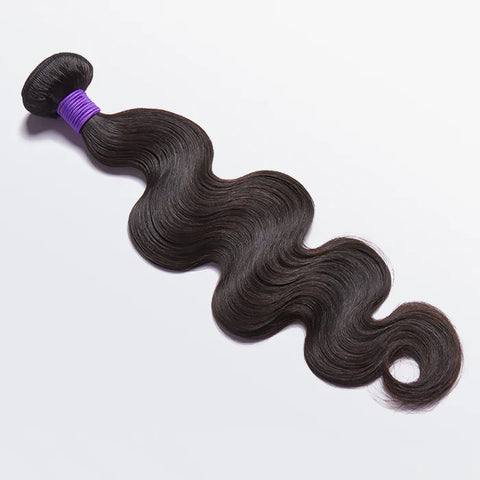 10-30 Inch 12A Premium Raw Indian Hair Body Wavy #1B Natural Black｜One Bundle