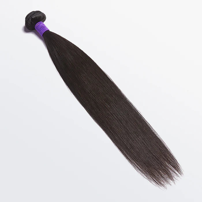 10-30 Inch 12A Premium Raw Indian Hair Straight #1B Natural Black ｜One Bundle