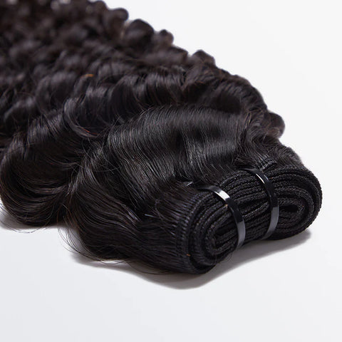 18-30 Inches Raw Vietnam Hair Bundles Deep Wavy #1B Natural Black