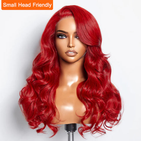 24 Inches 5"x5" Body Wavy Wear & Go Glueless #Red Lace Closure Wig-100% Human Hair