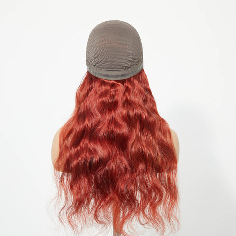 24 Inches 5"x5" Body Wavy Wear & Go Glueless #Redbrown Lace Closure Wig-100% Human Hair