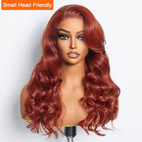 24 Inches 5"x5" Body Wavy Wear & Go Glueless #Redbrown Lace Closure Wig-100% Human Hair