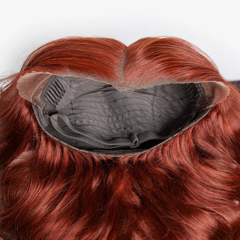 24 Inches 13"x4" Body Wavy Wear & Go Glueless #Redbrown Lace Frontal Wig-100% Human Hair