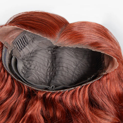 24 Inches 13"x4" Body Wavy Wear & Go Glueless #Redbrown Lace Frontal Wig-100% Human Hair